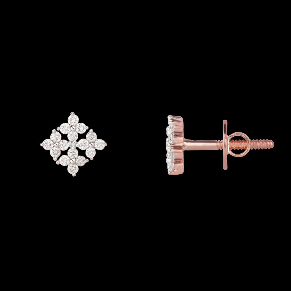 14K Rose Gold Diamond Earrings - 0.38ct VS-SI-FG
