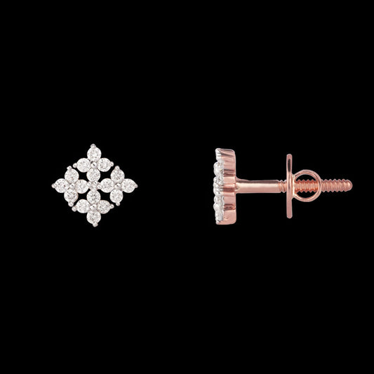 14K Rose Gold Diamond Earrings - 0.38ct VS-SI-FG
