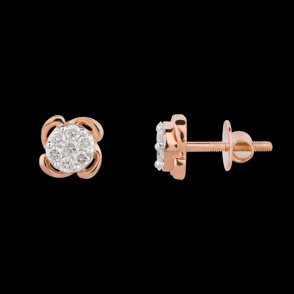 18K Rose Gold Diamond Earrings - 0.453ct VVS-VS-GH