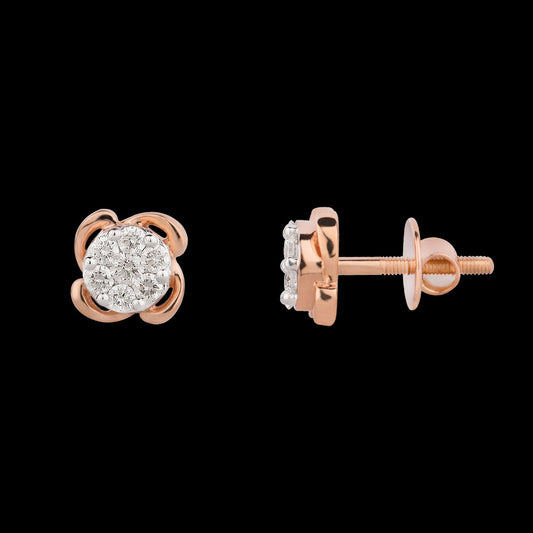 18K Rose Gold Diamond Earrings - 0.453ct VVS-VS-GH