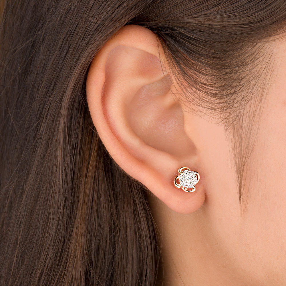 18K Rose Gold Diamond Earrings - 0.453ct VVS-VS-GH