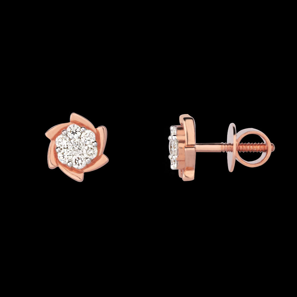 18K Rose Gold Diamond Earrings - 0.44ct VS-SI-GH