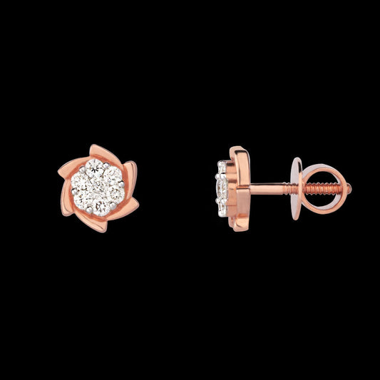 18K Rose Gold Diamond Earrings - 0.44ct VS-SI-GH
