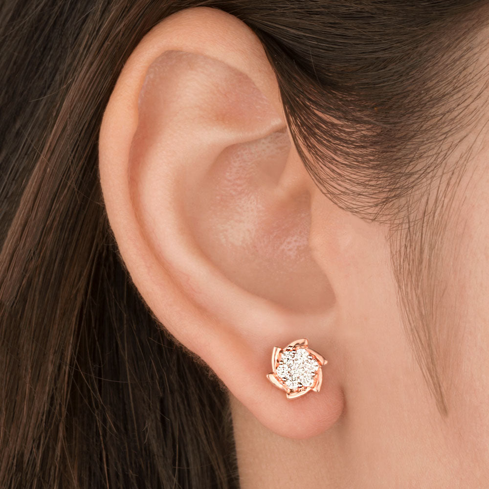 18K Rose Gold Diamond Earrings - 0.44ct VS-SI-GH