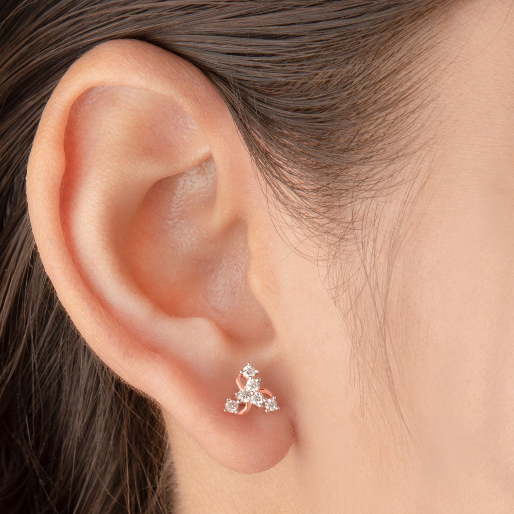 14K Rose Gold Diamond Earrings - 0.28ct VVS-VS-GH