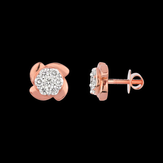 14K Rose Gold Diamond Earrings - 0.16ct SI-IJ