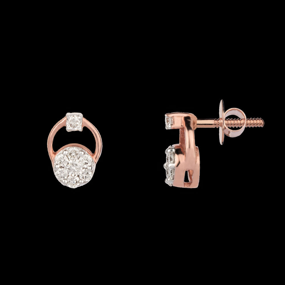 14K Rose Gold Diamond Earrings - 0.16ct SI-IJ