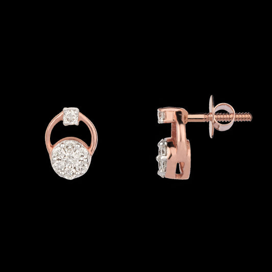 14K Rose Gold Diamond Earrings - 0.16ct SI-IJ