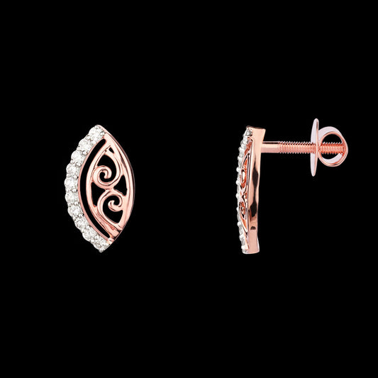 14K Rose Gold Diamond Earrings - 0.3ct SI-HI