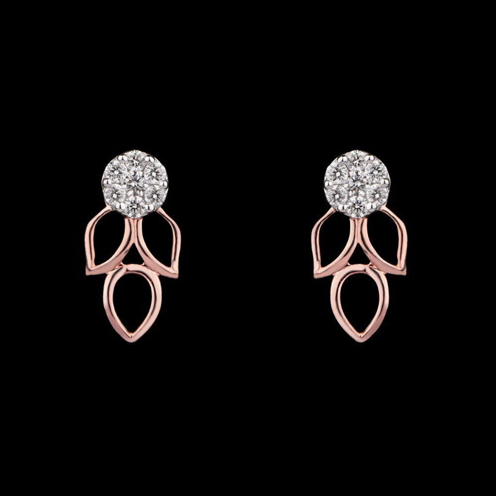 14K Rose Gold Diamond Earrings - 0.26ct VS-GH