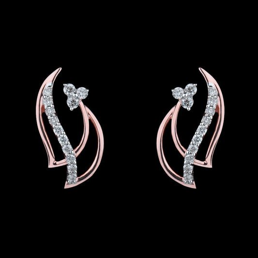 14K Rose Gold Diamond Earrings - 0.17ct SI-IJ