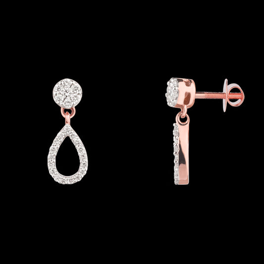 14K Rose Gold Diamond Earrings - 0.308ct VS-SI-FG