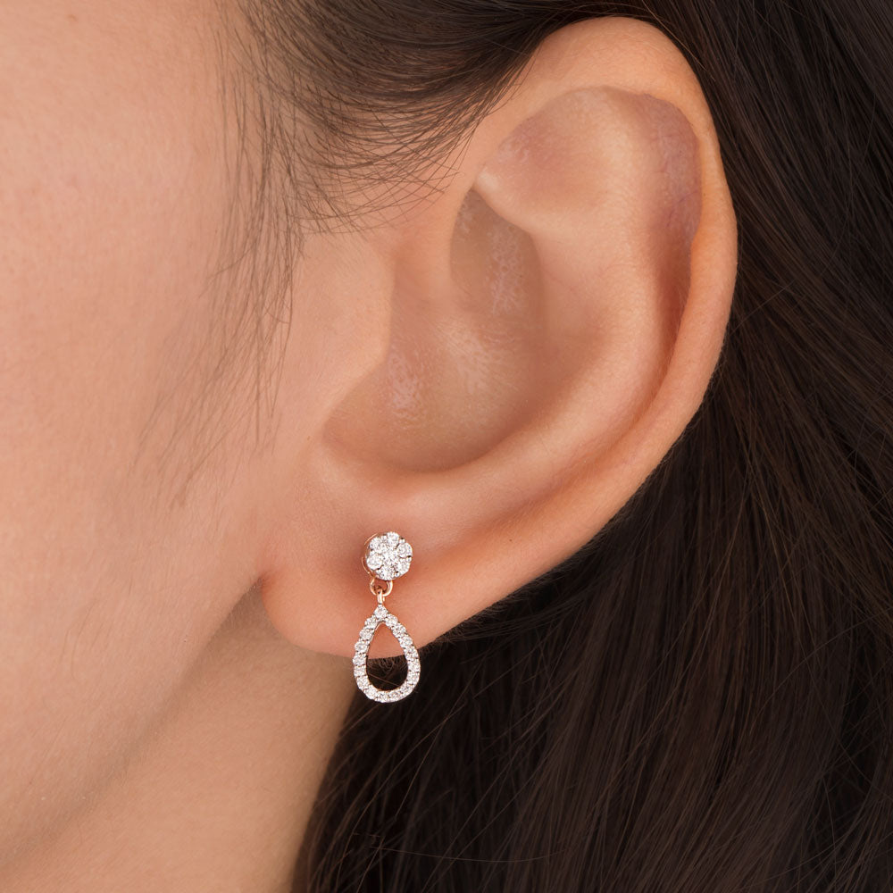 14K Rose Gold Diamond Earrings - 0.308ct VS-SI-FG