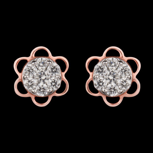 18K Rose Gold Diamond Earrings - 0.34ct VVS-FG
