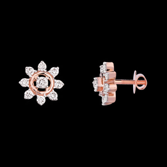 14K Rose Gold Diamond Earrings - 0.26ct VS-GH
