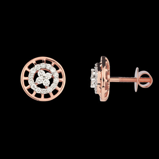 18K Rose Gold Diamond Earrings - 0.44ct VVS-FG