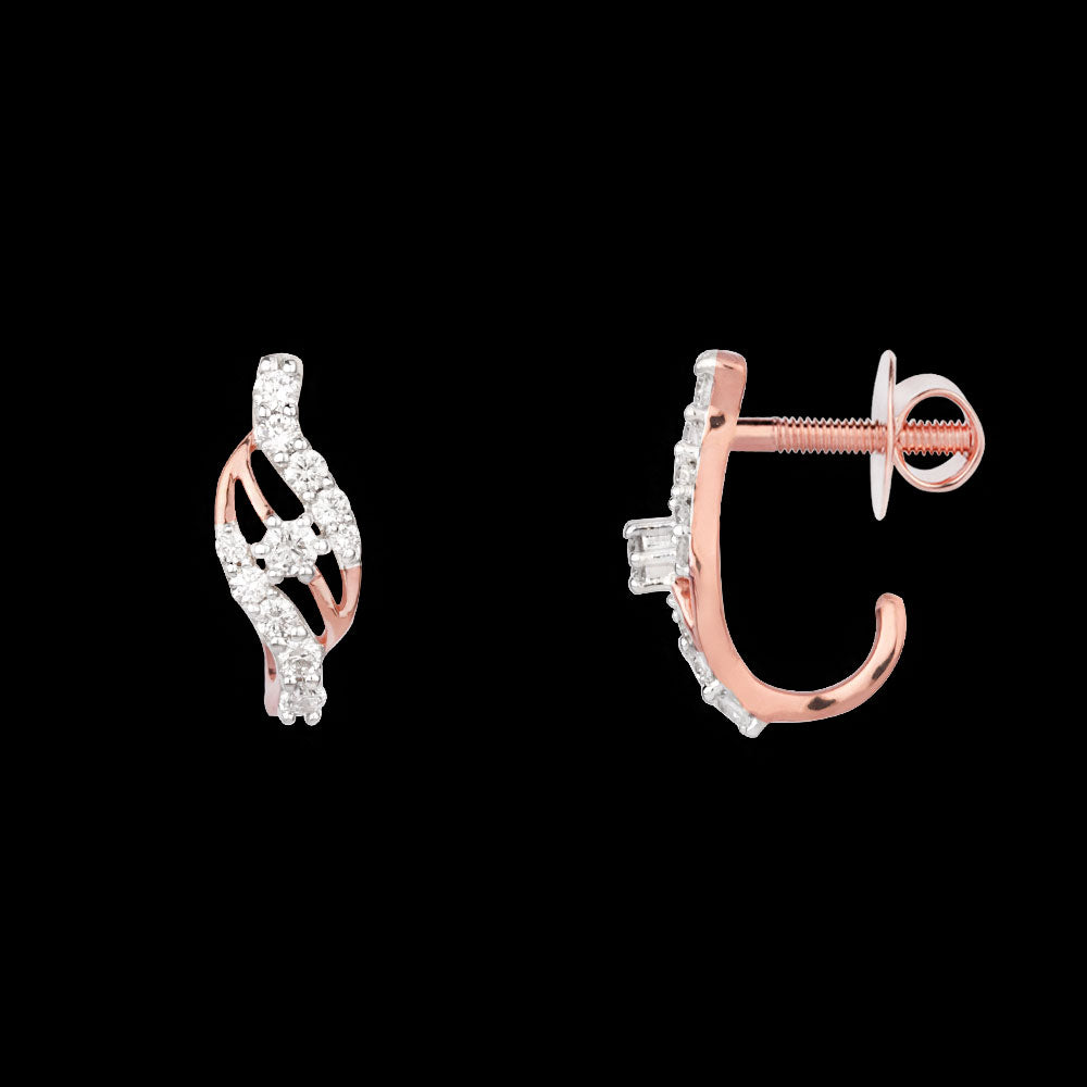 14K Rose Gold Diamond Earrings - 0.3ct VVS-VS-HI