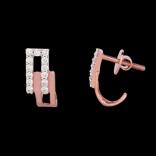14K Rose Gold Diamond Earrings - 0.26ct SI-GH
