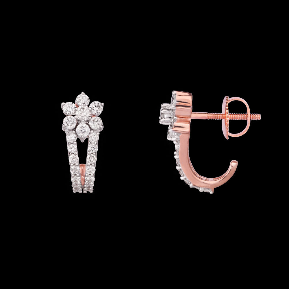 14K Rose Gold Diamond Earrings - 0.58ct SI-HI