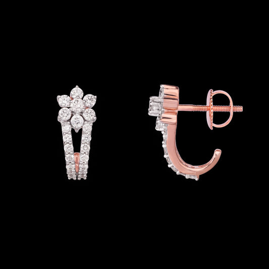 14K Rose Gold Diamond Earrings - 0.58ct SI-HI