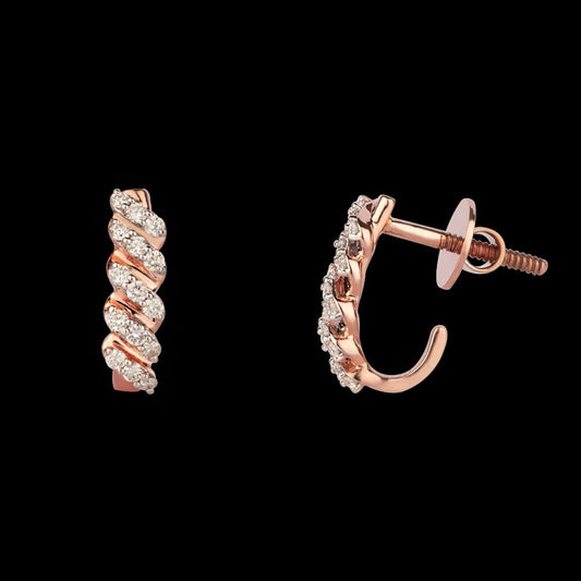 14K Rose Gold Diamond Earrings - 0.26ct SI-GH