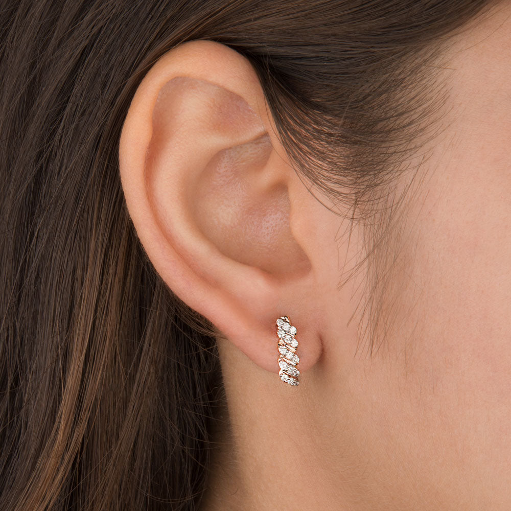 14K Rose Gold Diamond Earrings - 0.26ct SI-GH