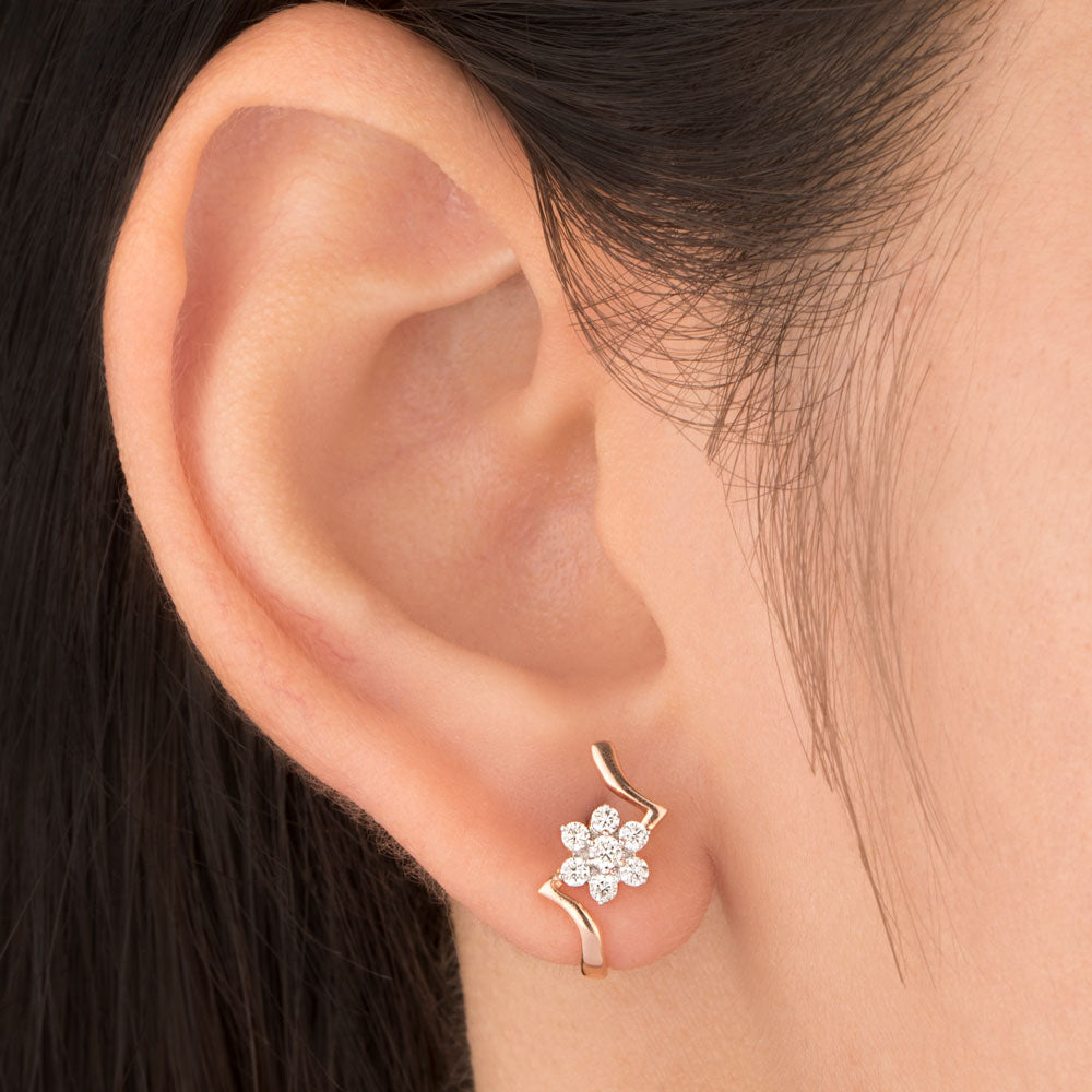 14K Rose Gold Diamond Earrings - 0.31ct SI-GH
