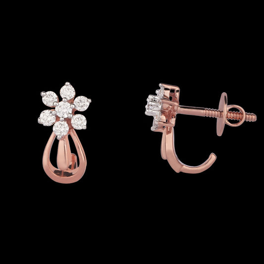 14K Rose Gold Diamond Earrings - 0.31ct VS-IJ