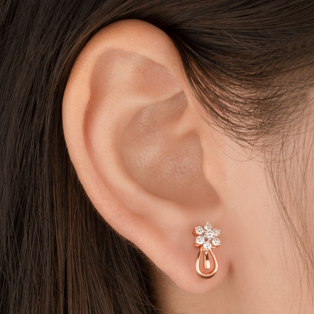 14K Rose Gold Diamond Earrings - 0.31ct VS-IJ