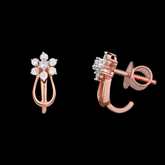 14K Rose Gold Diamond Earrings - 0.32ct SI-GH