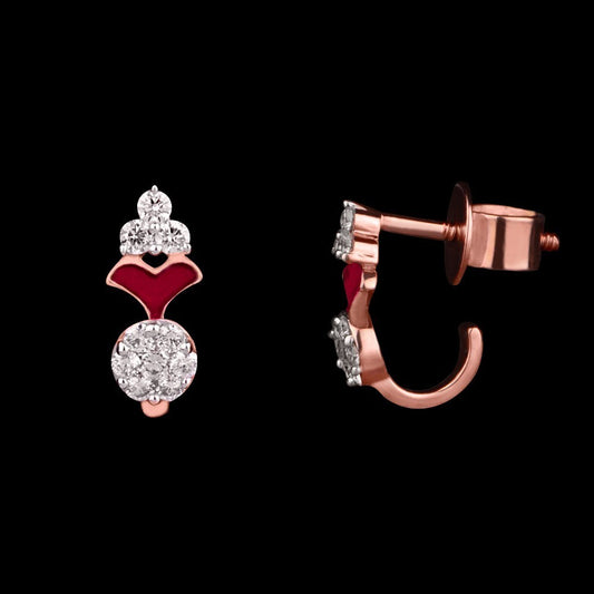 14K Rose Gold Diamond Earrings - 0.3ct SI-GH