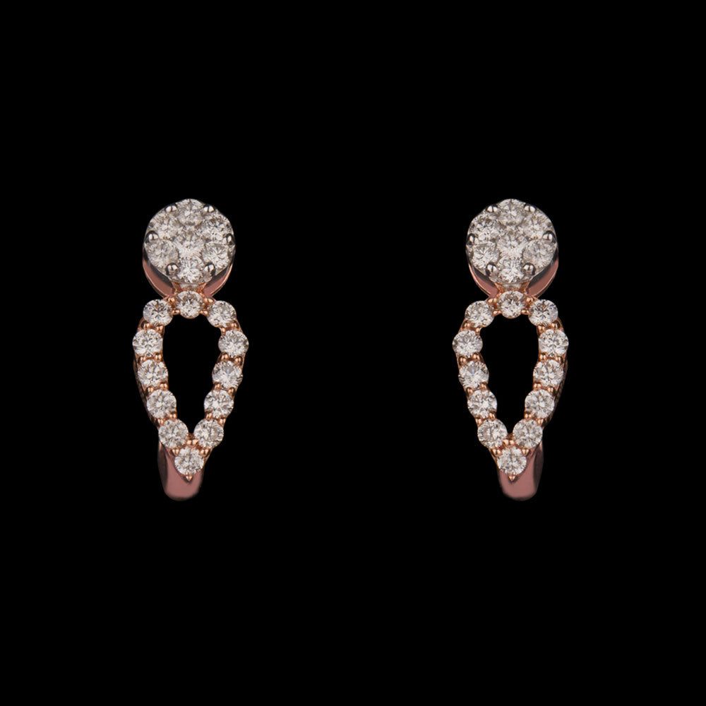14K Rose Gold Diamond Earrings - 0.44ct VVS-VS-GH