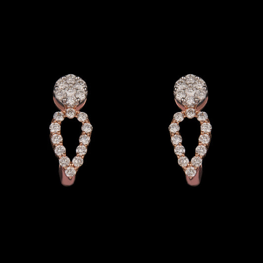 14K Rose Gold Diamond Earrings - 0.44ct VVS-VS-GH