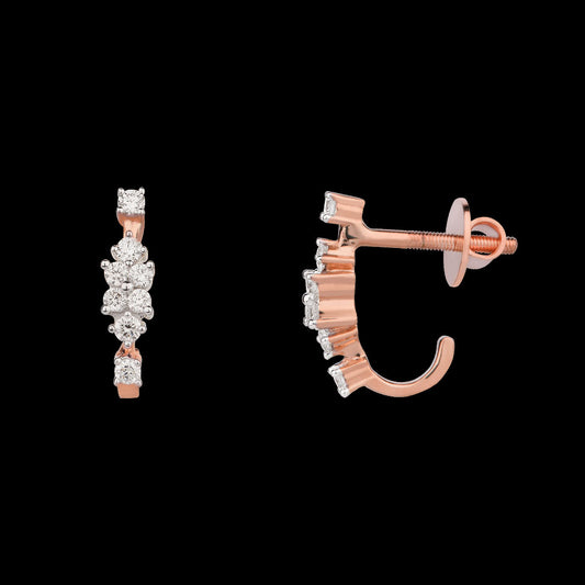 14K Rose Gold Diamond Earrings - 0.32ct SI-IJ