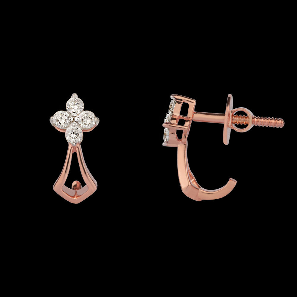 14K Rose Gold Diamond Earrings - 0.29ct VVS-VS-GH