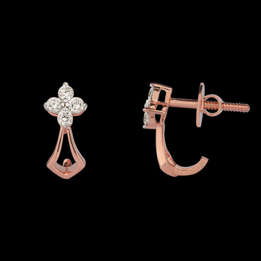 14K Rose Gold Diamond Earrings - 0.29ct VVS-VS-GH