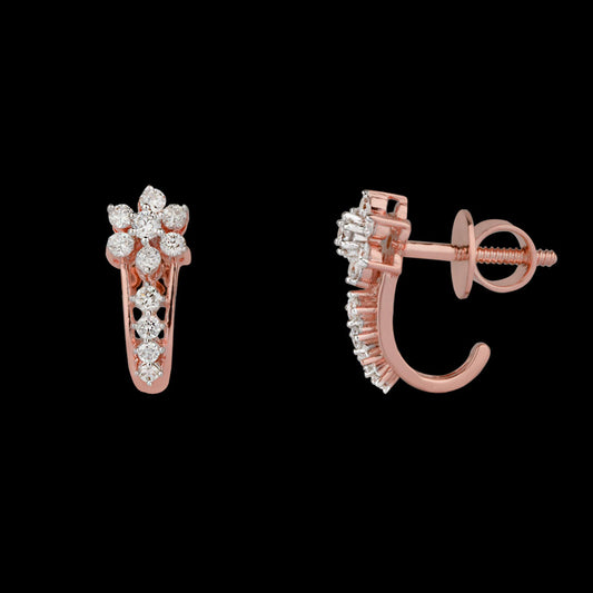 14K Rose Gold Diamond Earrings - 0.46ct SI-GH