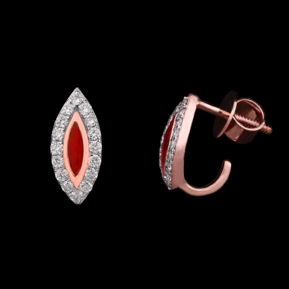 14K Rose Gold Diamond Earrings - 0.32ct SI-GH