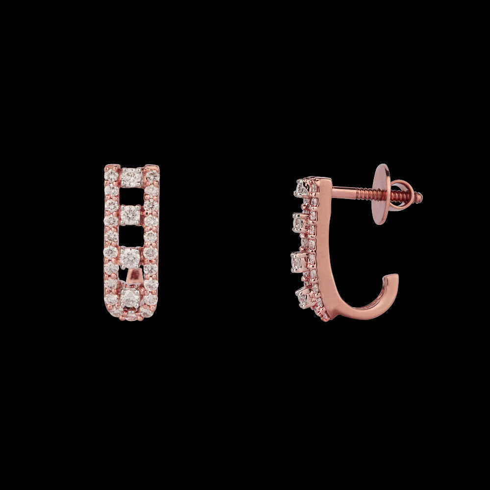 14K Rose Gold Diamond Earrings - 0.6ct VS-GH