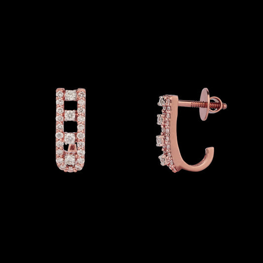 14K Rose Gold Diamond Earrings - 0.6ct VS-GH
