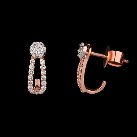 14K Rose Gold Diamond Earrings - 0.5ct VS-GH