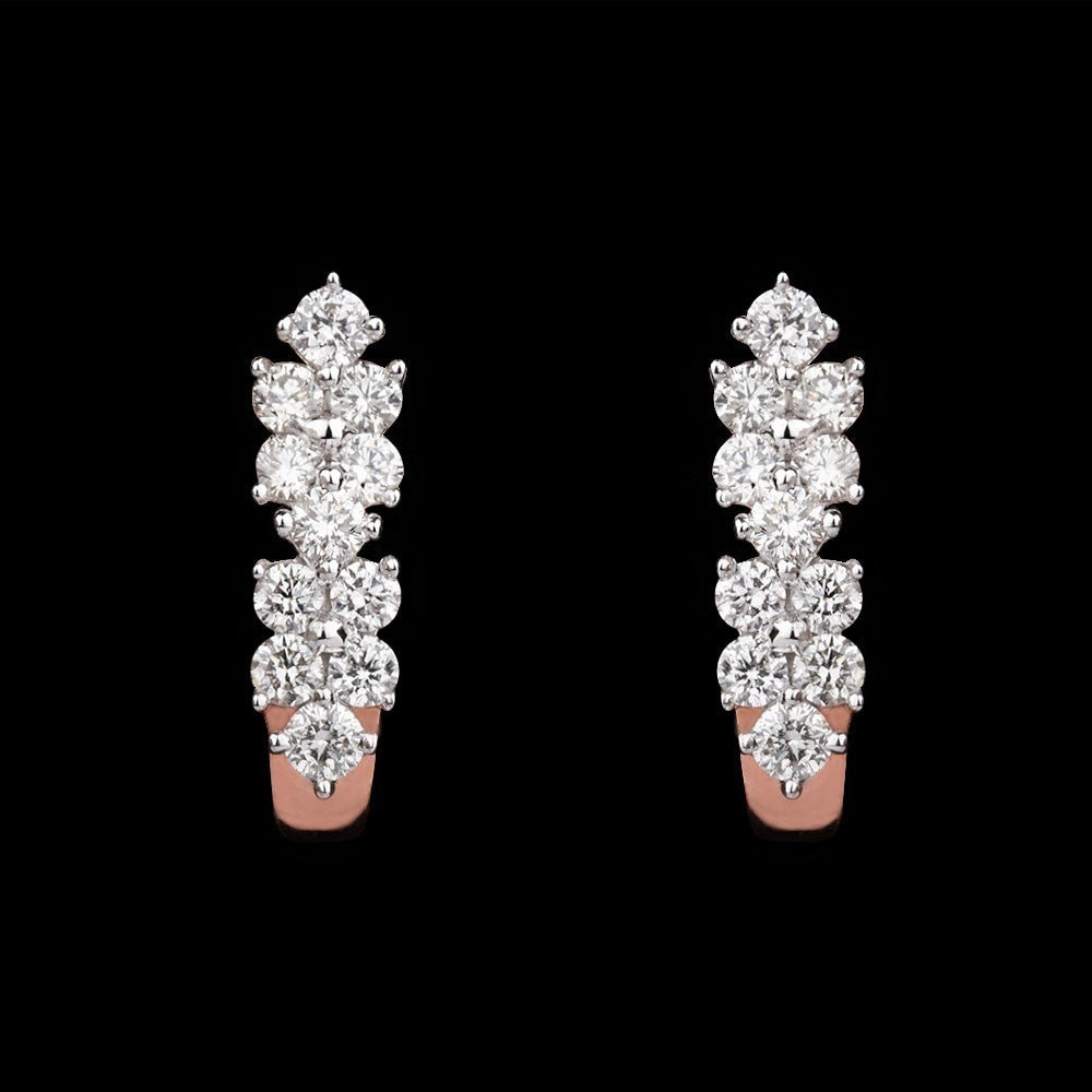 14K Rose Gold Diamond Earrings - 0.43ct SI-IJ