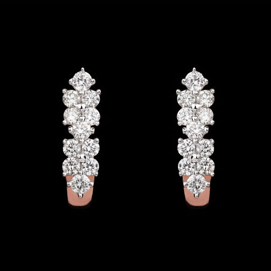 14K Rose Gold Diamond Earrings - 0.43ct SI-IJ