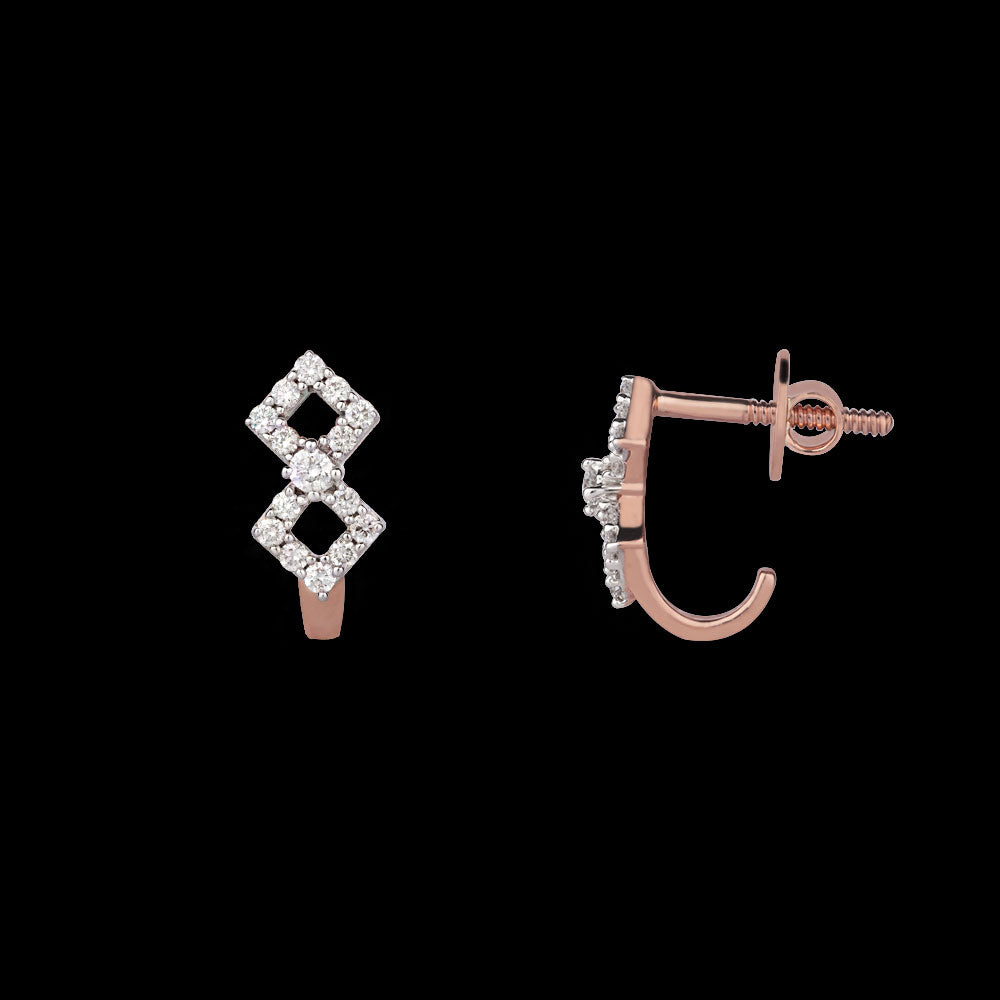 14K Rose Gold Diamond Earrings - 0.27ct VS-SI-FG