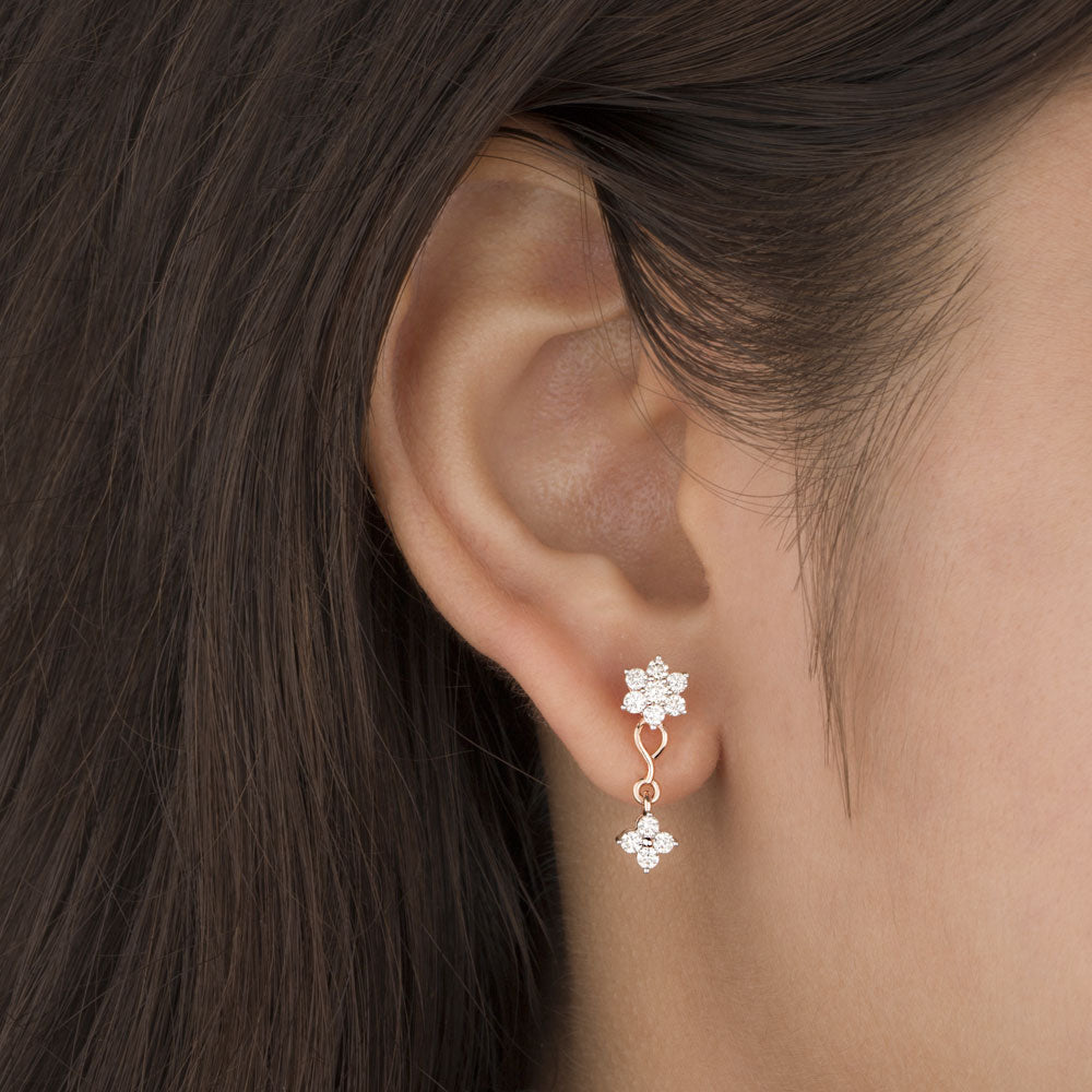14K Rose Gold Diamond Earrings - 0.58ct VVS-VS-IJ