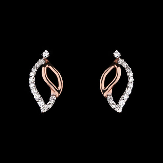 14K Rose Gold Diamond Earrings - 0.18ct SI-IJ