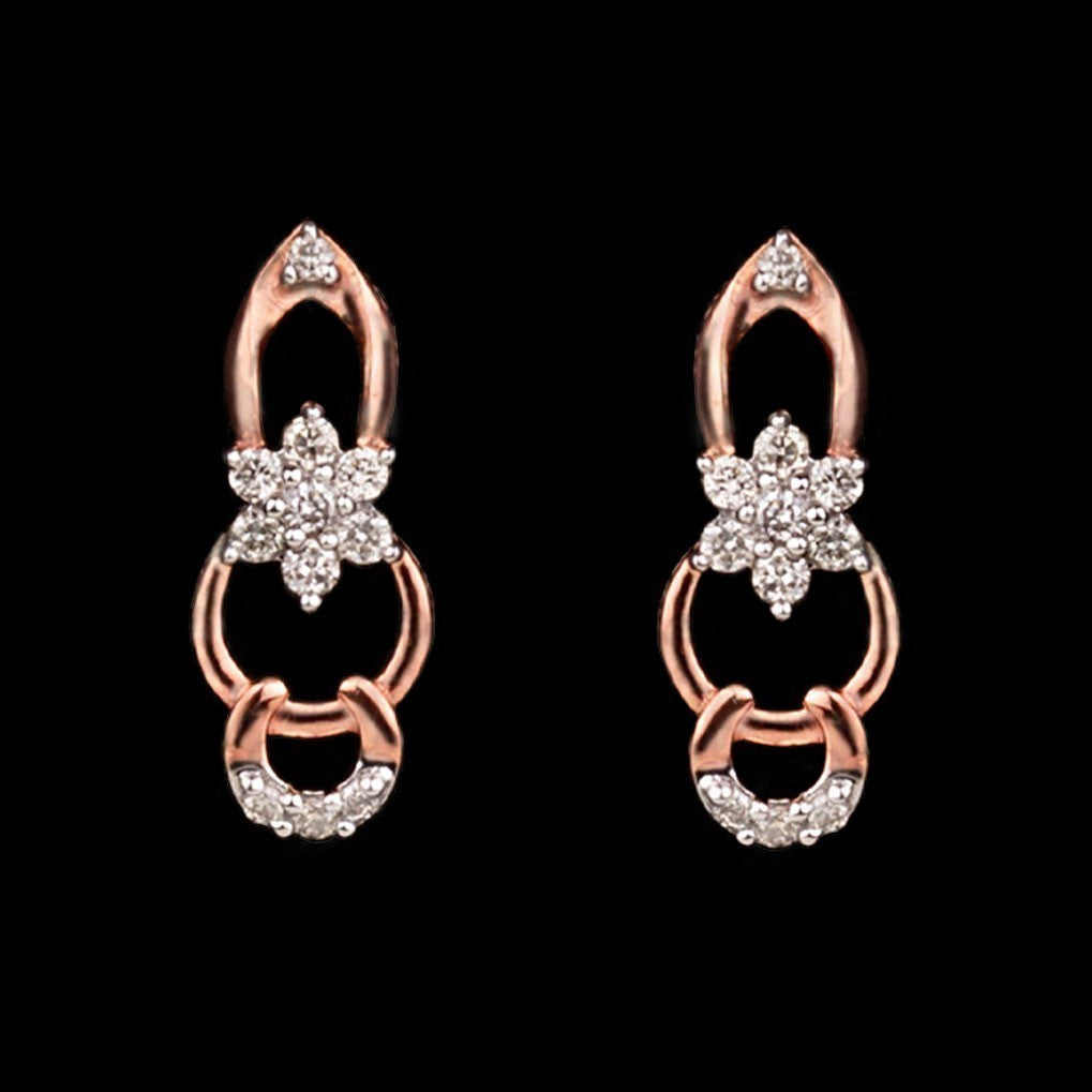 14K Rose Gold Diamond Earrings - 0.13ct SI-IJ