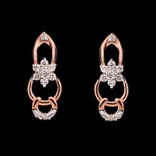 14K Rose Gold Diamond Earrings - 0.13ct SI-IJ