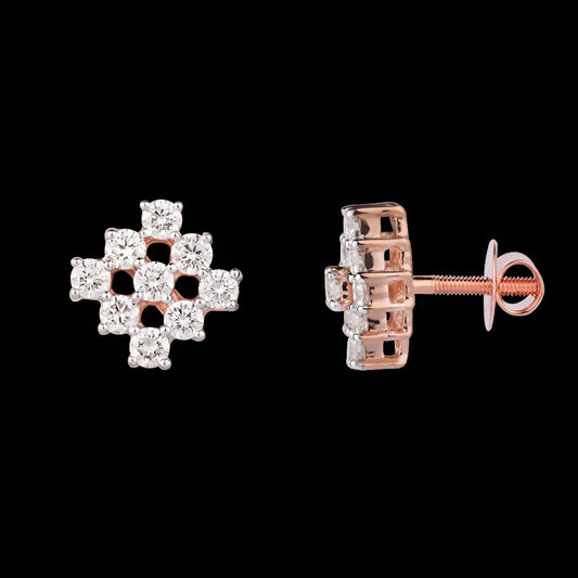 14K Rose Gold Diamond Earrings - 0.53ct SI-GH