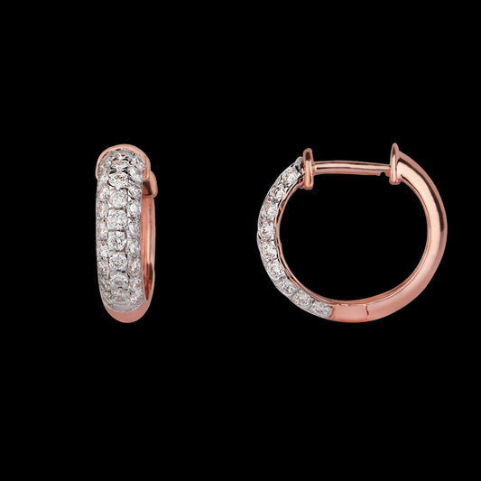 14K Rose Gold Diamond Earrings - 0.7ct VVS-VS-HI